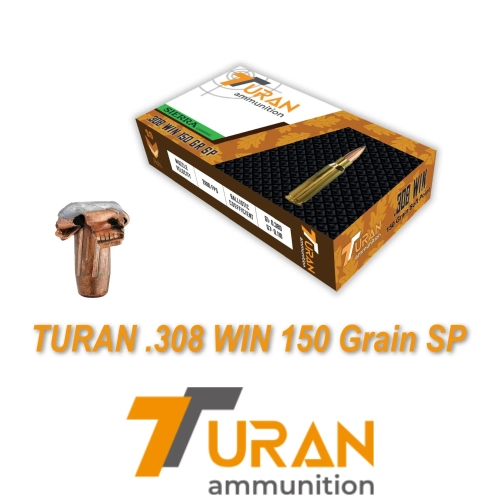 Turan Ammo .308 Win 150 Grain Soft Point T�fek Fi�e�i