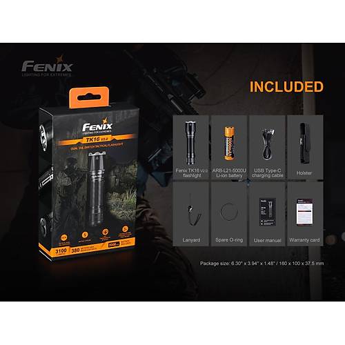 Fenix TK16 v2.0 3100 Lumen El Feneri (arjl Pil Dahil)