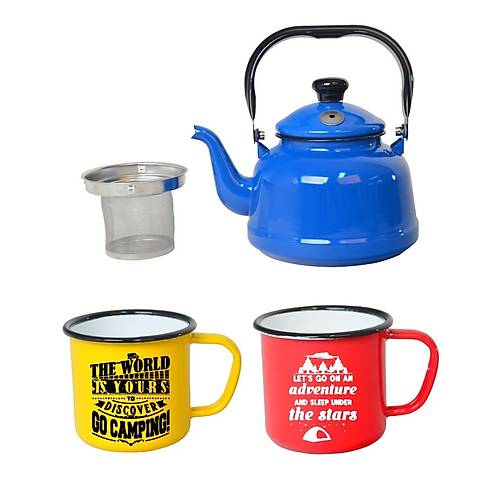 EMAYE �AYDANLIK + 2 ADET KUPA SET