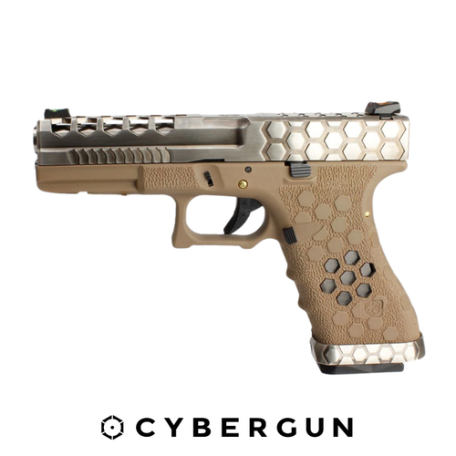 Cybergun AW Custom Glock17 Hex Cut Tan&G�m�� Airsoft Tabanca (6mm)