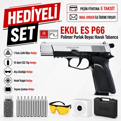 Ekol ES P66 Polimer Parlak Beyaz Haval� Tabanca