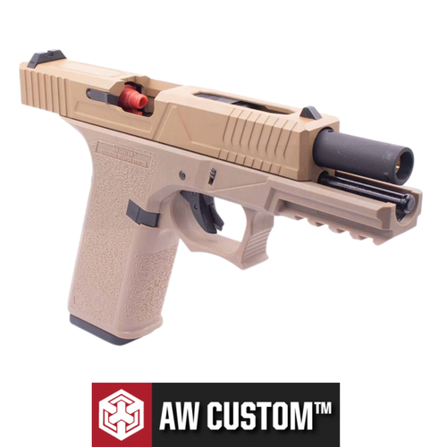AW Custom Glock 18 Agency Full Auto Tan GBB Airsoft Tabanca (6mm)