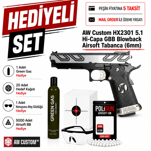 AW Custom HX2301 5.1 H�-Capa GBB Blowback Airsoft Tabanca (6mm)