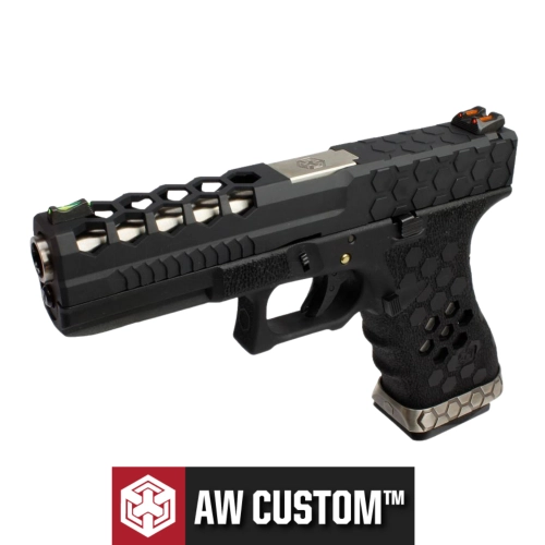 AW Custom Glock 17 HEX-CUT Siyah Airsoft Tabanca (6mm)
