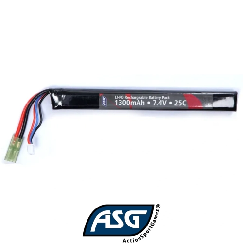 Asg 7.4V 1300mAh Single Stick Airsoft LiPo Pil