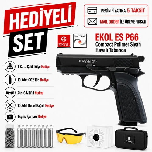Ekol ES P66 Compact Polimer Siyah Haval� Tabanca