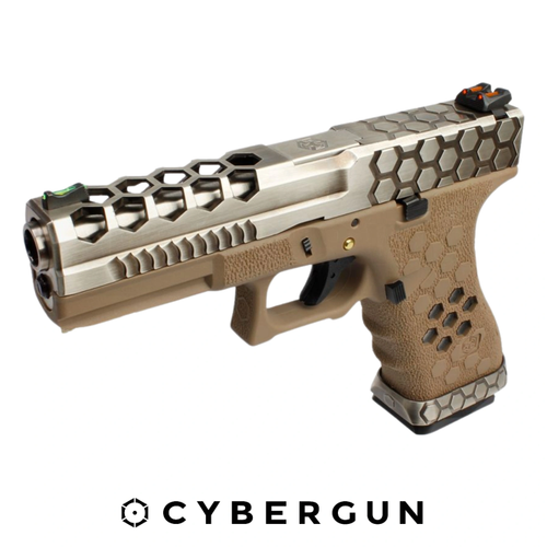 Cybergun AW Custom Glock17 Hex Cut Tan&G�m�� Airsoft Tabanca (6mm)