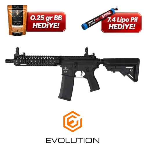Evolution Recon MK18 Mod 1 10.8'' Carbontech ETS Airsoft T�fe�i + 7.4v LiPo Pil