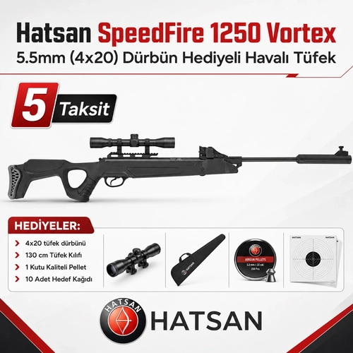 Hatsan SpeedFire 1250 Vortex 5.5mm (4x20) D�rb�n Hediyeli Haval� T�fek