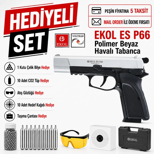 Ekol ES P66 Polimer Beyaz Haval� Tabanca
