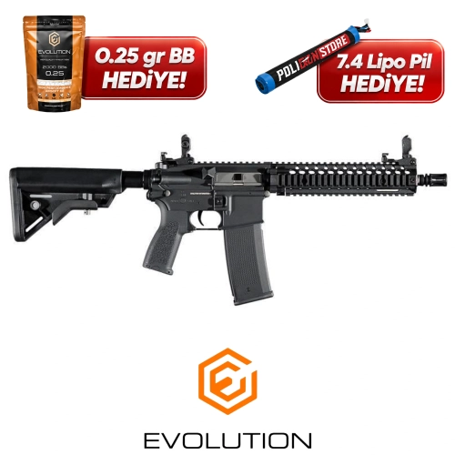 Evolution Recon Superlite MK18 Mod 1 10.8'' Carbontech Airsoft T�fe�i + 7.4v LiPo Pil