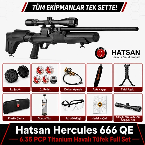 Hatsan Hercules 666 QE 6.35 PCP Diamond Haval� T�fek Full Set