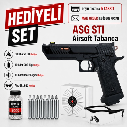 Asg STI Pit Viper Black Blowback CO2 Airsoft Tabanca 19953
