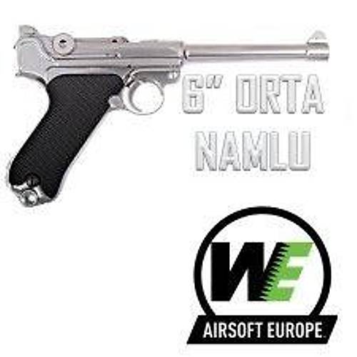 WE P08 Luger 6 Silver GBB Airsoft Tabanca