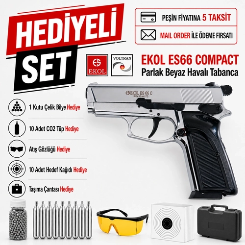 Ekol ES66 Compact Parlak Beyaz Haval� Tabanca
