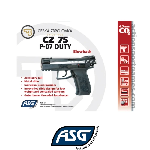 ASG CZ 75 P07 Duty Blowback Dual Tone Haval� Tabanca 16533