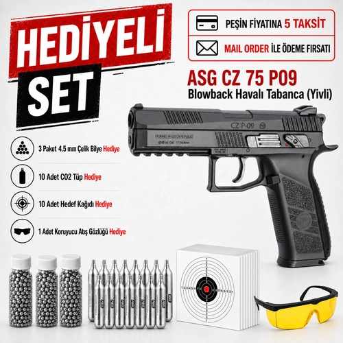 ASG CZ 75 P09 Blowback Haval� Tabanca (Yivli) Pellet 17537