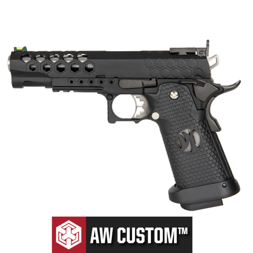 AW Custom 5.1 HEX-CUT Hi-Capa Siyah Blowback Airsoft Tabanca (6mm)