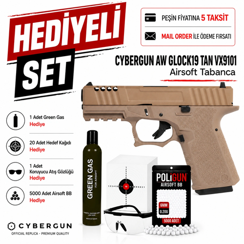 Cybergun AW Glock19 Tan VX9101 Airsoft Tabanca (6mm)