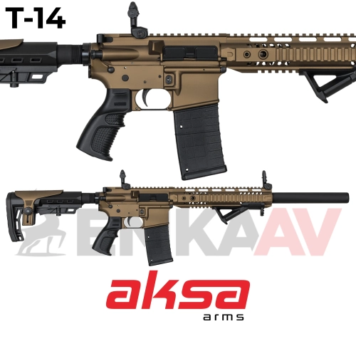 Aksa Crossfire T-14 Bronz Susturucu G�r�n�ml� 36 Kalibre �arj�rl� Av T�fe�i