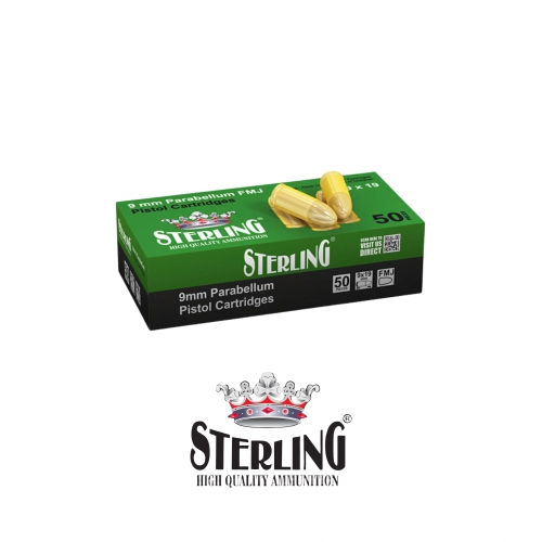 Sterling 9x19 Parabellum FMJ 124 Grain Tabanca Mermisi