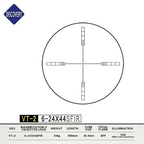 Discovery VT-2 6-24X44SFIR LR SFP IR-MIL Tüfek Dürbünü
