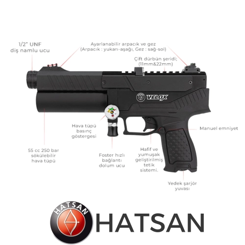 Hatsan Velox PCP Yar� Otomatik Haval� Tabanca Siyah