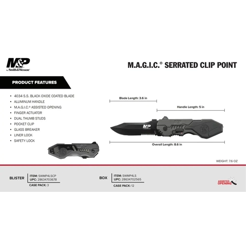 Smith Wesson M&P M.A.G.I.C Assisted Opening Knife �ak�