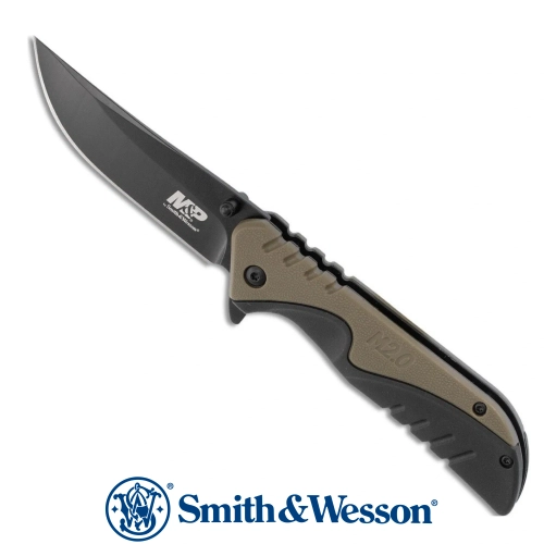 Smith Wesson M&P M2.0 Flipper Black Upswept OD Zytel Rubber Handle