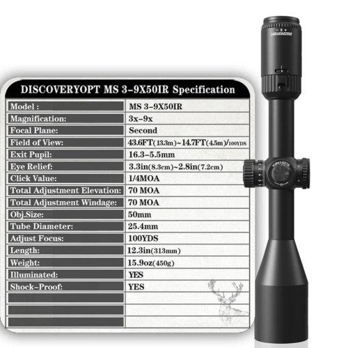 Discovery MS 3-9x50 IR-SFP MOA T�fek D�rb�n�