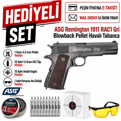 ASG  Remington 1911 RAC1 Gri Blowback Pellet Haval� Tabanca 20480