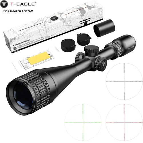 T-Eagle EOX 6-24x50 AOEG-M SFP K�rm�z� Ye�il Ayd�nlatmal� Haval� T�fek D�rb�n�