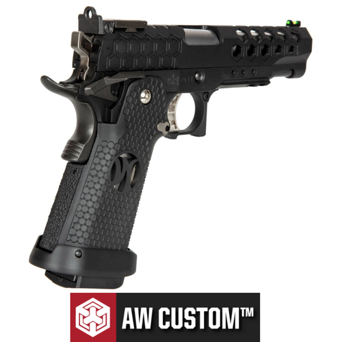 AW Custom 5.1 HEX-CUT Hi-Capa Siyah Blowback Airsoft Tabanca (6mm)