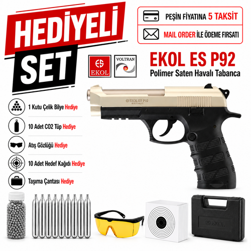 Ekol ES P92 Polimer Saten Haval� Tabanca