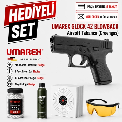 Umarex Glock 42 Blowback Airsoft Tabanca (Greengas)