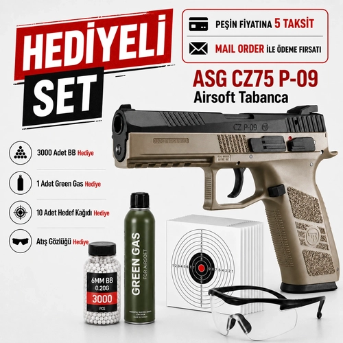 Asg CZ75 P09 �ift Renk  Duty Blowback Airsoft Tabanca 18182