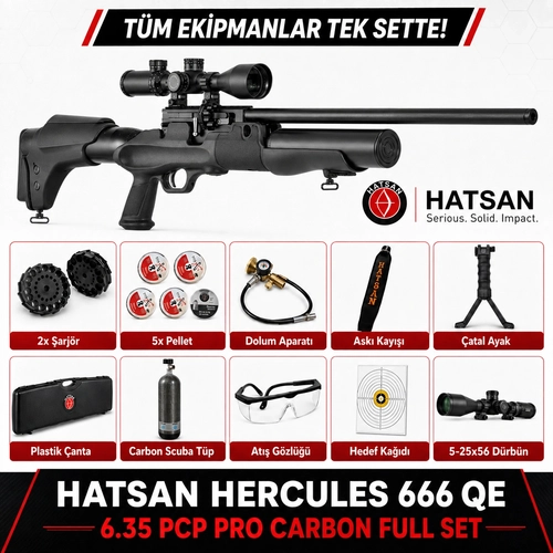 Hatsan Hercules 666 QE 6.35 PCP Pro Carbon Haval� T�fek Full Set