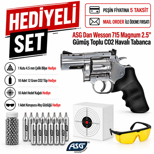 Asg Dan Wesson 715 Magnum 2.5'' G�m�� Toplu CO2 Haval� Tabanca 18614