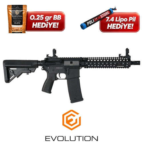 Evolution Recon MK18 Mod 1 10.8'' Carbontech ETS Airsoft T�fe�i + 7.4v LiPo Pil