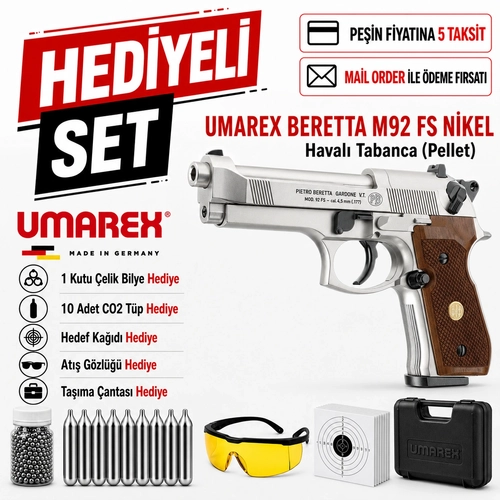 Umarex Beretta M92 FS Nikel Haval� Tabanca (Pellet)