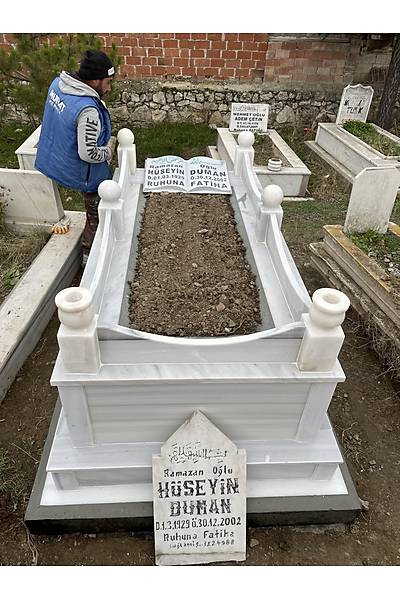 Çift Tabanlı Kafesli Marmara Mermer mezar