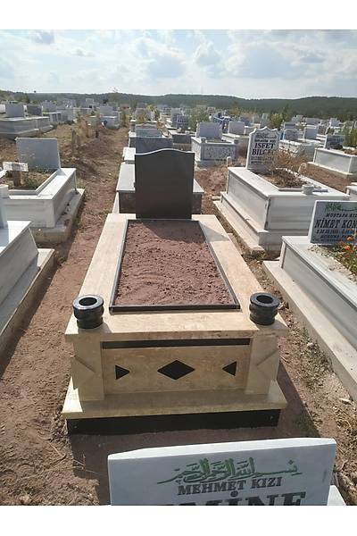 zel Yapm gen Desenli 40 cm 5 lik Traverten Mezar