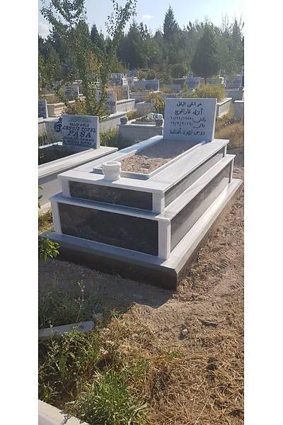 ift Katl Siyah Beyaz Mermer Mezar