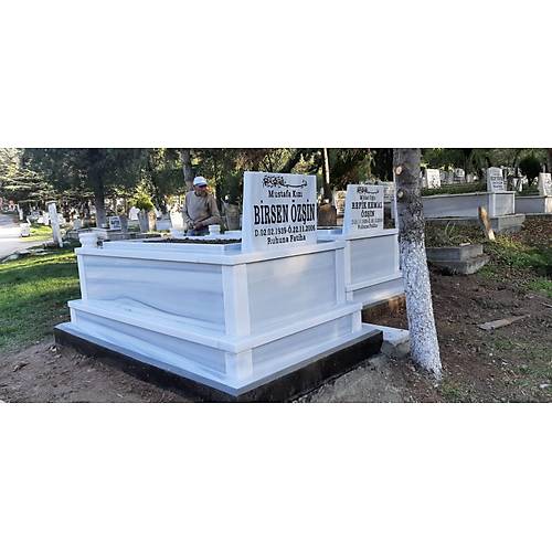 5 cm Kalnlnda ift Taban Marmara Mermer Mezar