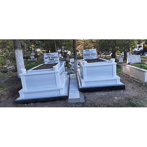 5 cm Kalnlnda ift Taban Marmara Mermer Mezar