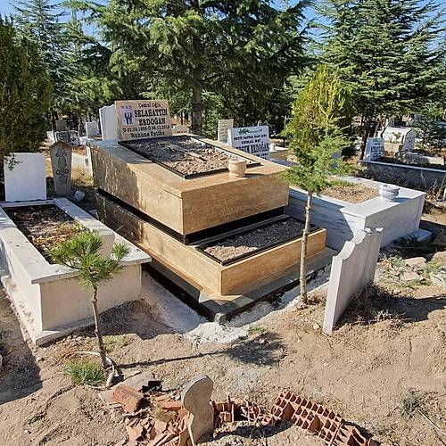 zel ieklik Blmeli Kaln Traverten Mezar