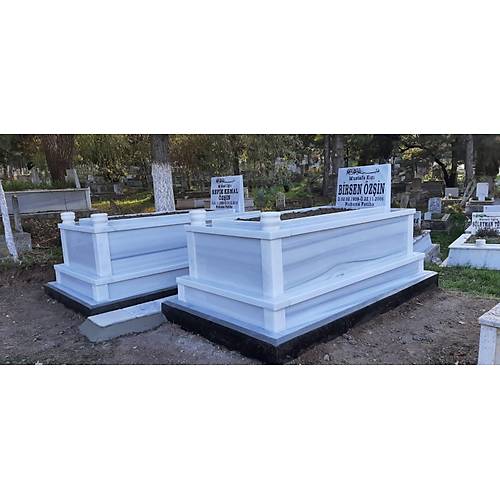 5 cm Kalnlnda ift Taban Marmara Mermer Mezar