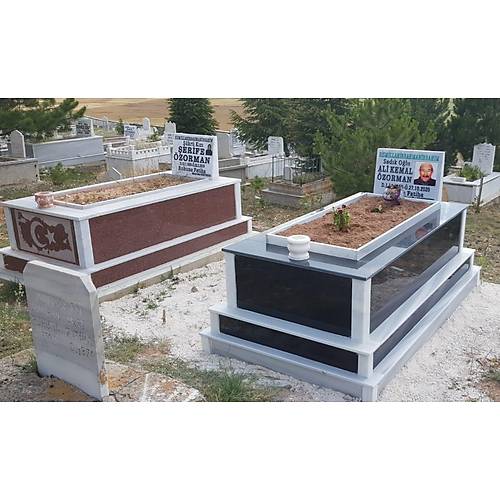 Siyah Beyaz Granit Mezar