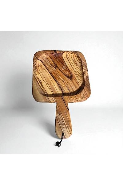 Zeytin sunum tahtas� oyuklu sapl� : 15*25 cm