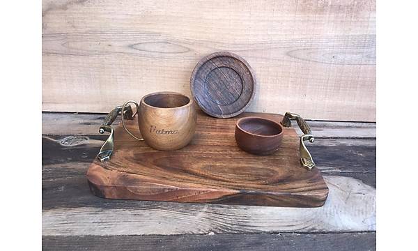 Lokumluklu ceviz fincan - 4 par�a